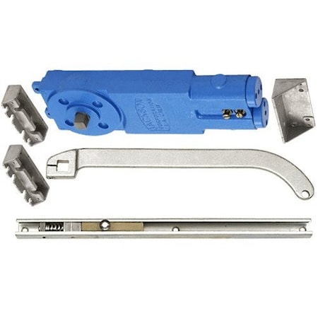 Jackson Aluminum Adjustable Spring Power Multi Size 90DegHold Open Overhead Concealed Closer W/ U-Offset Sl 21201U62820